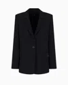 Armani Exchange Single-breasted Blazer In Black