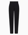 Armani Exchange Soft Trousers With Pleats In Black