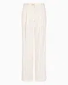 Armani Exchange Asv Wide Leg Pants With Pleats In Iso