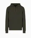 Armani Exchange French Terry Cotton Hoodie With Logo In Brown