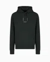Armani Exchange French Terry Cotton Hoodie With Logo In Green