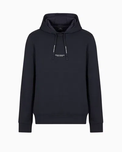 ARMANI EXCHANGE FRENCH TERRY COTTON HOODIE WITH LOGO