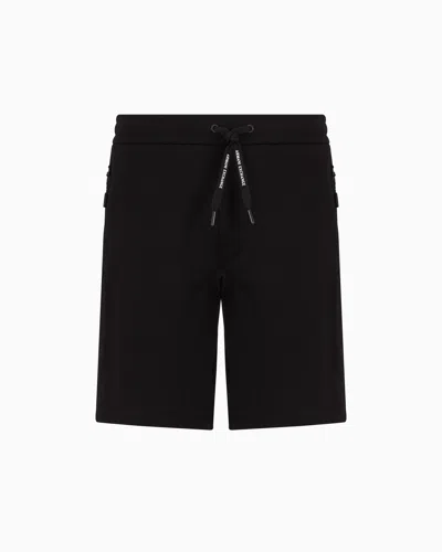 Armani Exchange French Terry Shorts In Black