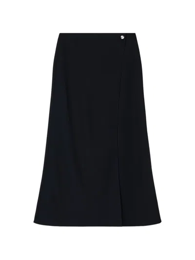 Armani Exchange Front-split Maxi Skirt In Brown