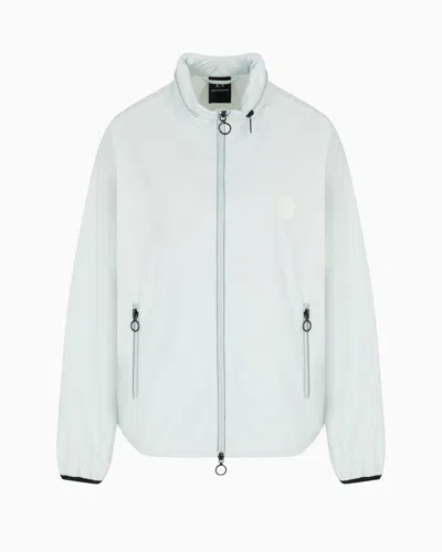 Armani Exchange Full Zip Jacket With Removable Hood In Blue
