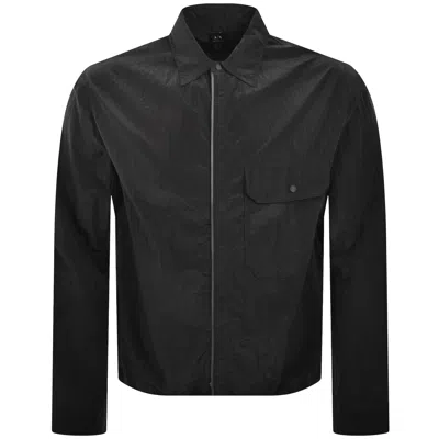Armani Exchange Full Zip Overshirt Black