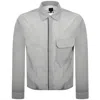 Armani Exchange Full Zip Overshirt Grey In Gray