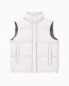 Armani Exchange Full Zip Sleeveless Down Jacket In Neutral