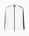 Armani Exchange Full Zip Sweatshirt With Logo Bands In White