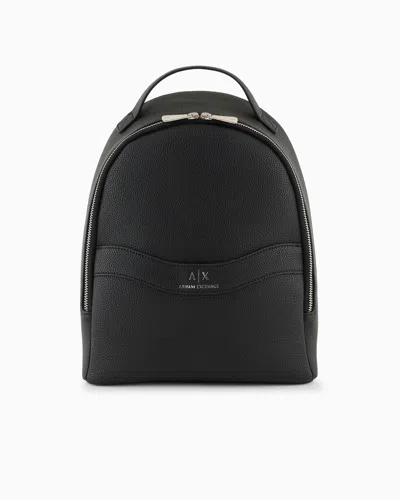 Armani Exchange Garnet Material Backpack With Small Logo In Black