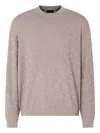 Armani Exchange Geometric-pattern Crew-neck Sweater In Brown