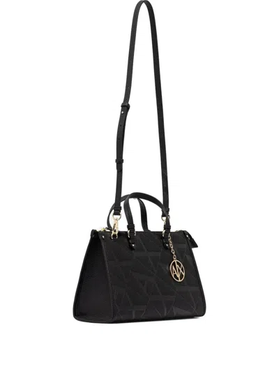 Armani Exchange Geometric-pattern Tote Bag In Black