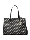 Armani Exchange Geometric-pattern Tote Bag In Black