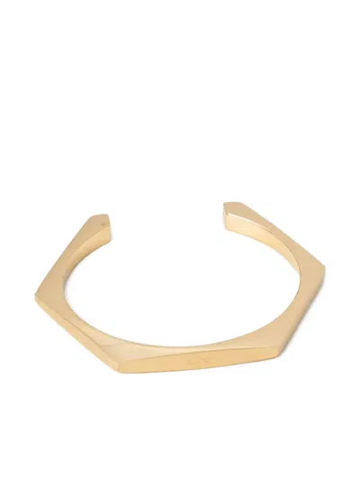 Armani Exchange Geometric-shaped Cuff Bracelet In Gold