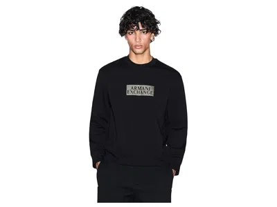 Armani Exchange Gold Detail Pullover Sweatshirt In Black