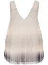 Armani Exchange Gradient Lace Pleated Blouse In Neutrals