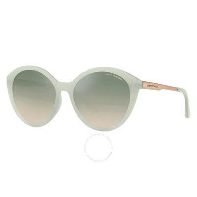 Armani Exchange Gradietn Green Mirror Silver Cat Eye Ladies Sunglasses Ax4134s 8160w0 55 In Multi