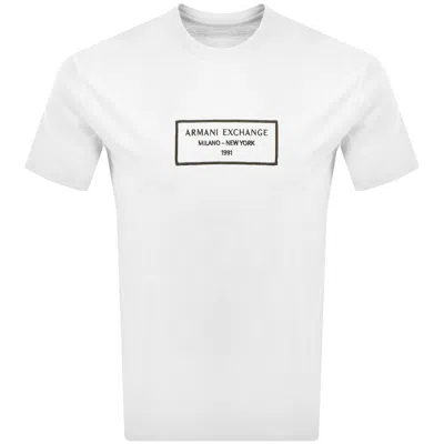 Armani Exchange Graphic Logo T Shirt Off White