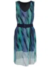 Armani Exchange Graphic-print Belted Minidress In Blue