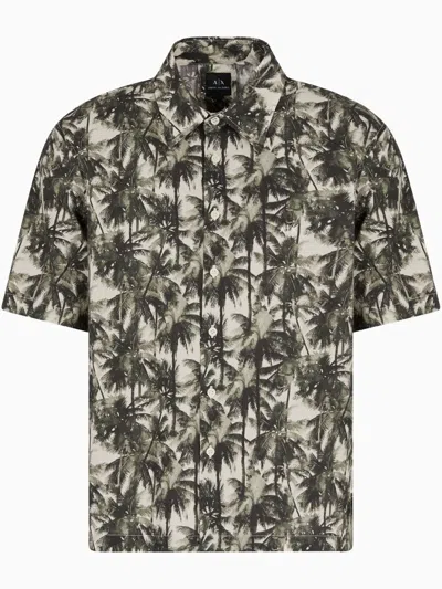 ARMANI EXCHANGE GRAPHIC-PRINT COTTON SHIRT