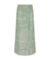 Armani Exchange Graphic-print Midi Skirt In Gray