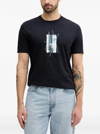 Armani Exchange Graphic Print T-shirt In Black