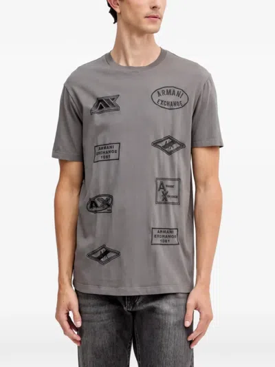 Armani Exchange Graphic T-shirt In Gray