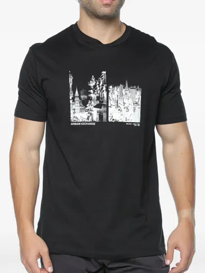 Armani Exchange Graphic-print T-shirt In Black