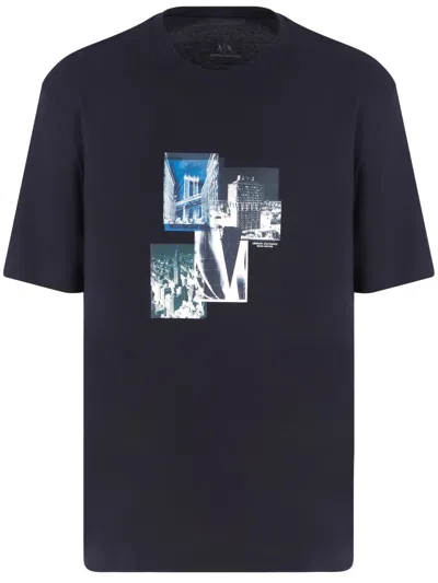 Armani Exchange Graphic-print T-shirt In Blue