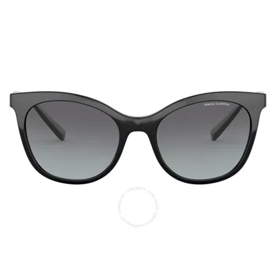 Armani Exchange Gray Gradient Cat Eye Ladies Sunglasses Ax4094s 81588g 54 In Grey
