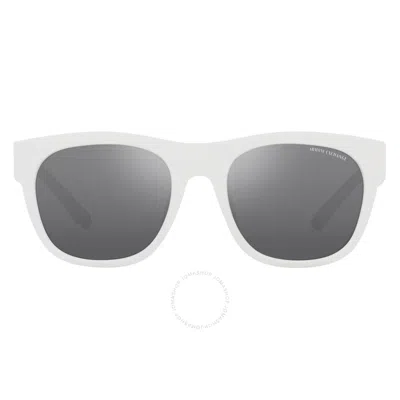 Armani Exchange Gray Mirrored Silver Square Men's Sunglasses Ax4128su 81566g 55