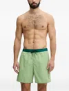 Armani Exchange 스트라이프 프린트 드로스트링 웨이스트 스윔 쇼츠 In Green