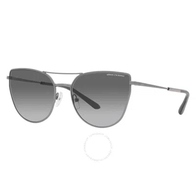 Armani Exchange Grey Gradient Cat Eye Ladies Sunglasses Ax2045s 608511 56 In Metallic