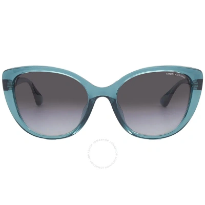 Armani Exchange Grey Gradient Cat Eye Ladies Sunglasses Ax4111su 82908g 54 In Blue / Grey