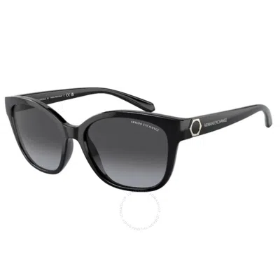 Armani Exchange Grey Gradient Cat Eye Ladies Sunglasses Ax4127sf 81588g 54 In Black