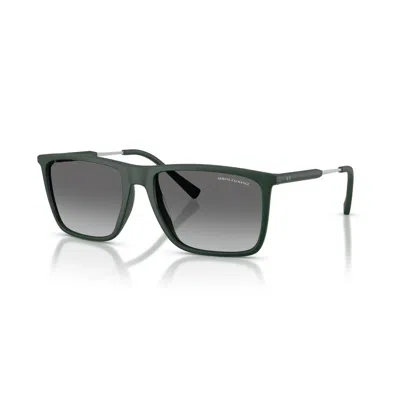 Armani Exchange Grey Gradient Square Men's Sunglasses Ax4160sf 837911 57 In Black
