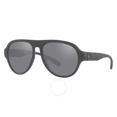 Armani Exchange Grey Mirror Pilot Men's Sunglasses Ax4126su 83016g 58 In Gray