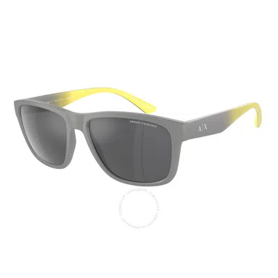 Armani Exchange Grey Mirror Square Men's Sunglasses Ax4135sf 81806g 59 In Gray