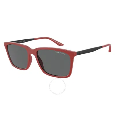 Armani Exchange Grey Rectangular Men's Sunglasses Ax4138s 817487 57 In Burgundy