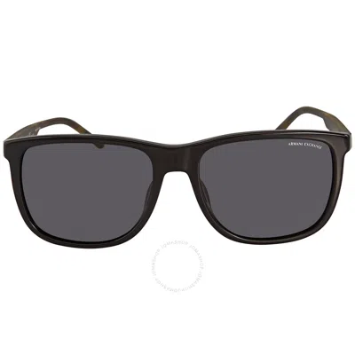 Armani Exchange Grey Square Men's Sunglasses Ax4070sf 815881 58 In Black