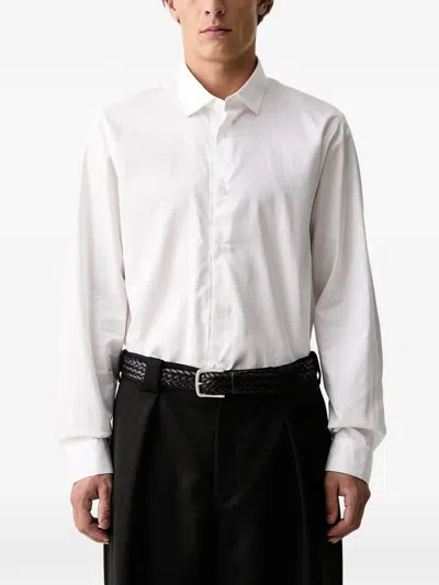 Armani Exchange Grosgrain-trim Shirt In White