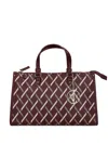 Armani Exchange Gynger Monogram Top-handle Tote Bag In Red
