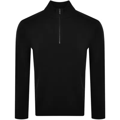 Armani Exchange Half Zip Knit Jumper Black