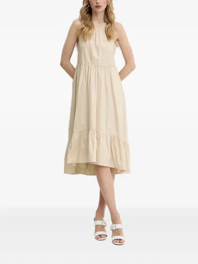 ARMANI EXCHANGE HALTER-NECK TIERED MIDI DRESS
