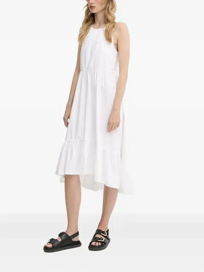 ARMANI EXCHANGE HALTER-NECK TIERED MIDI DRESS