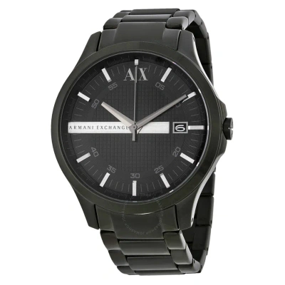 Armani Exchange Hampton Black Dial Black Ion-plated Men's Watch Ax2104