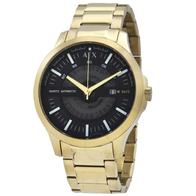 Armani Exchange Hampton Quartz Black Dial Men's Watch Ax2443 In Black / Gold Tone