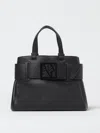 Armani Exchange Large Tote Bag With Double Handles And Shoulder Strap In Black