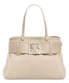 Armani Exchange Handbag With Asv Logo Detail In Beige