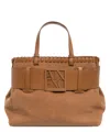 Armani Exchange Large Shoulder Bag With Asv Logo Detail In Brown